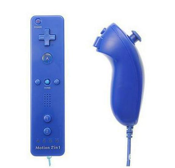 Wii Game Controller Set: 2-in-1 Left & Right Handles with Built-in Accelerator