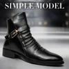 Fashion Autumn Winter Elegant Chelsea Boots Leather Men Ankle Shoes Slip-on Dress Formal Boot for Man Pointed Toe Knight Botas Masculino