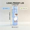 1PC White Duck Wearing Hoodie Cartoon Print 750ml Color Plastic Sports Water Bottle Leakproof Flip Straw Lid Suitable for Sports Office Home Use