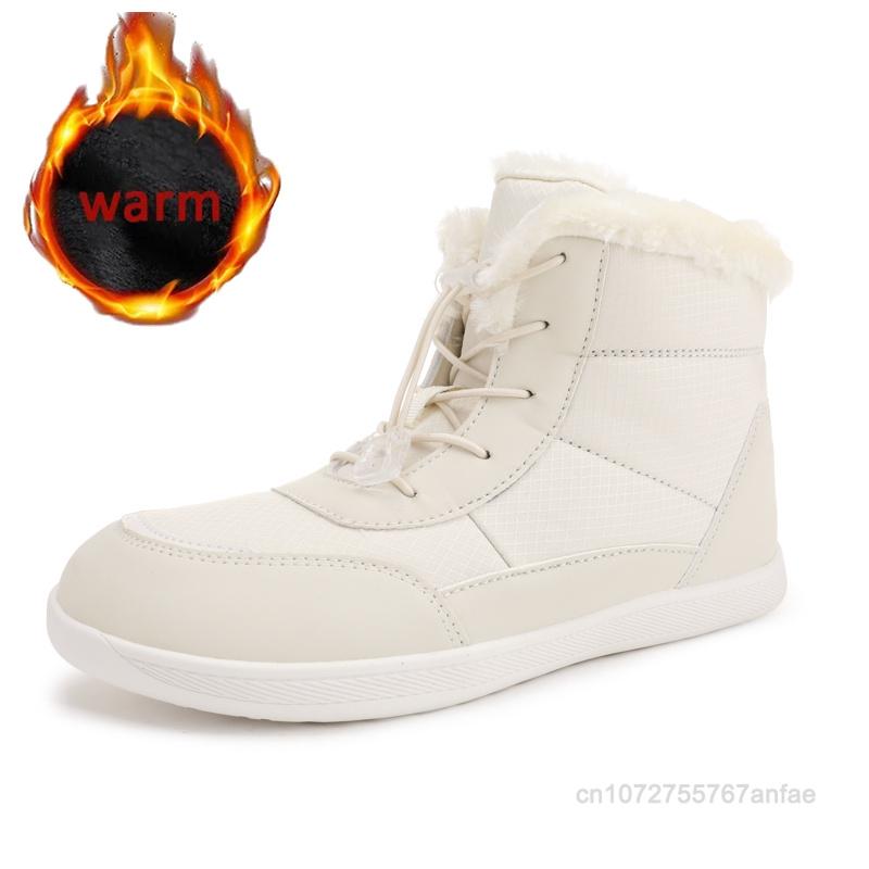 2024 Damen Barfuß Schneestiefel warme Schneestiefel Outdoor Wanderschuhe Winter Pelz Stiefeletten Damenstiefel Barfuß Stiefeletten