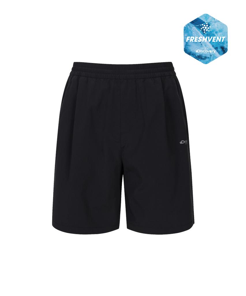 DISCOVERY EXPEDITION Uni Freshvent Lightweight Woven Training A-Line Shorts (Black)