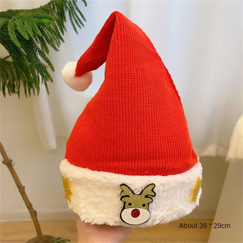 Cartoon Santa Hat Santa Claus Snowman Elk Embroidered Christmas Decoration For Christmas New Year Festive Holiday Party Supplies