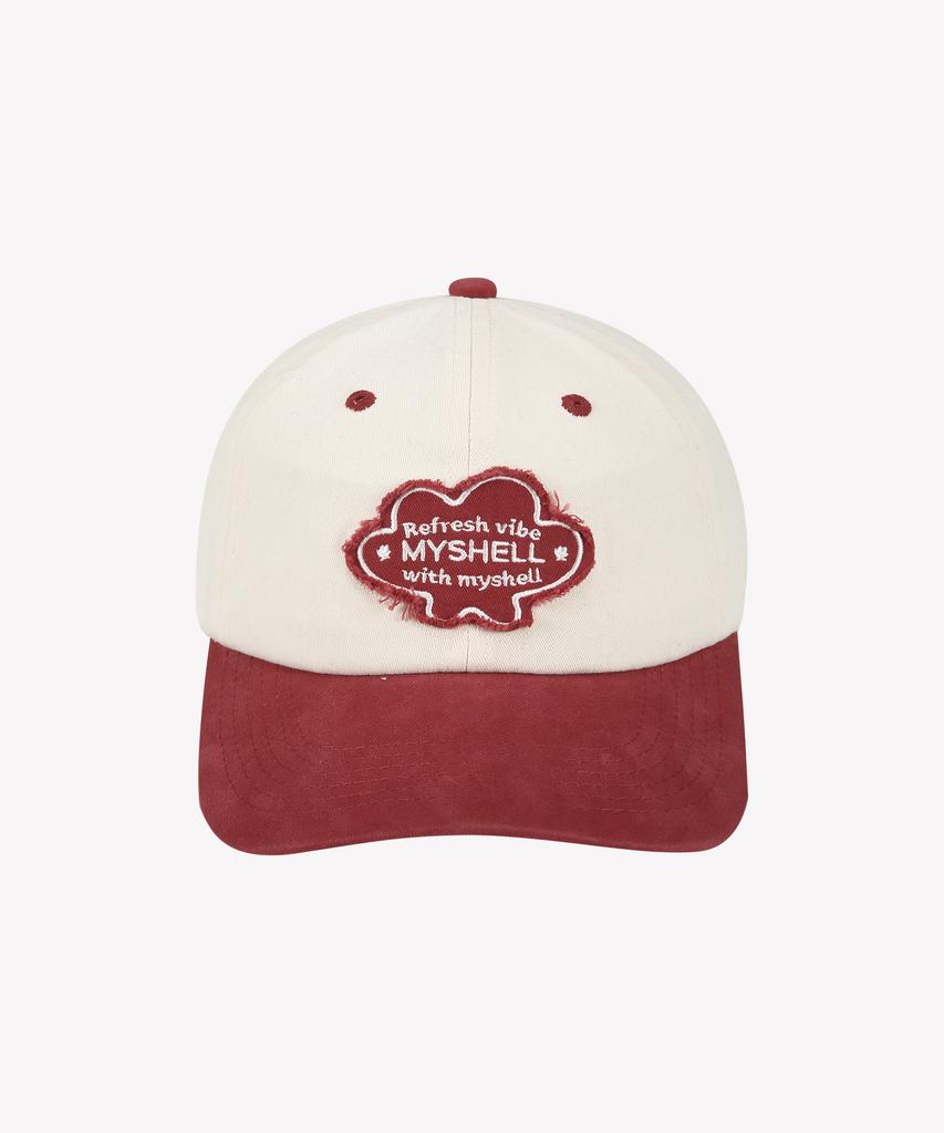 MYSHELL Applique Two-Tone Peach Ball Cap_20212Cp