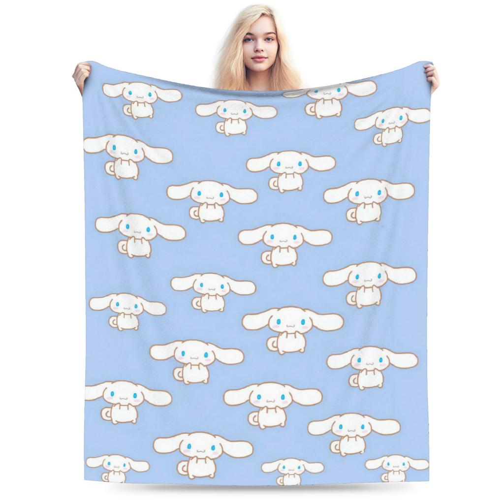 Pink Cinnamoroll Blanket Fleece Textile Decor Cute Cartoon Multifunction Ultra-Soft Throw Blanket for Home Travel Bedspread