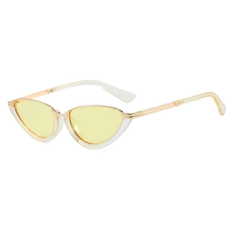 Nieuwe Retro Halve Frame Kattenoog Dames Zonnebril UV400 Luxe Verloop Trendy Kleuren voor Straatfotografie Alles te Combineren