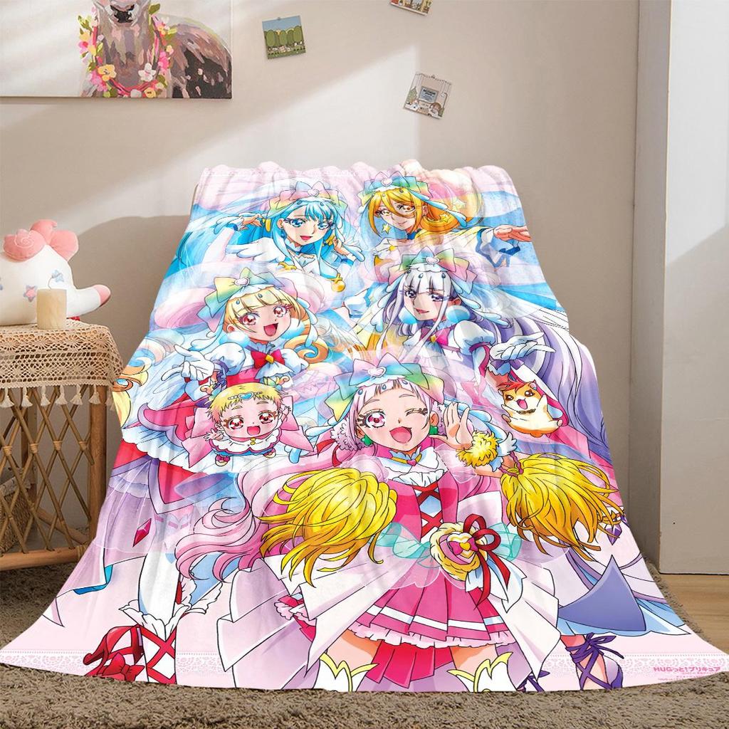 PreCure Anime Soft Flannel Blanket Lightweight Cozy Microfiber Blanket for Couch Bed Machine Washable LXR86