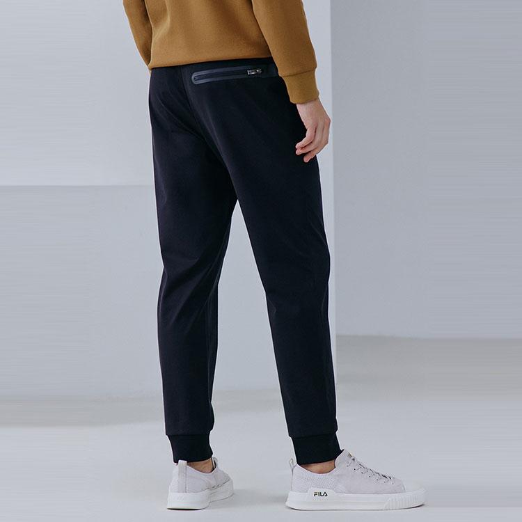 FILA Solid Color Knitted Sports Joggers Men bottoms Black F11M132656S-BK