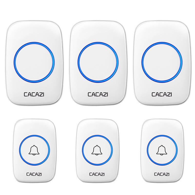 Waterproof Wireless Doorbell: Battery & DC Powered with 3 Transmitters & 3 Receivers, Plug-Free for Home Use