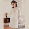 V-Neck Embroidered Lyocell Blend Mid-Length Dress