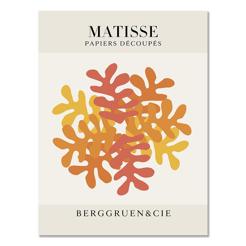 Abstract Matisse Poster Colourful Boho Flower Leaves Canvas Painting Henri Coral Wall Art Prints Living Room Home Decoration