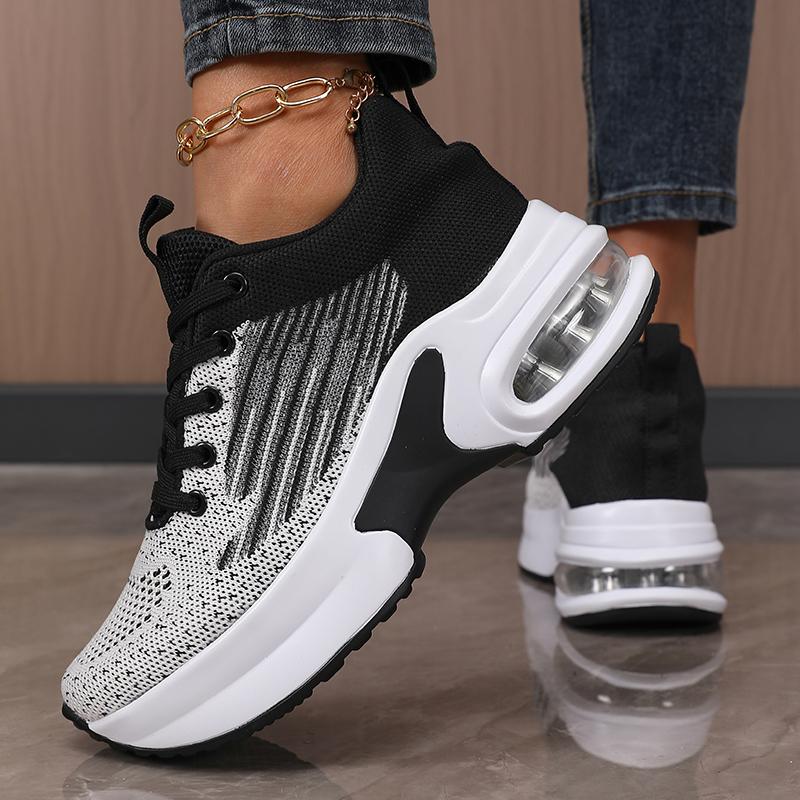 

Women s Thick Soled Sneakers Breathable Knitted Anti Slip Inner Height Boosting Walking Shoes Summer Direct Sales Women s Shoes 36 червоний