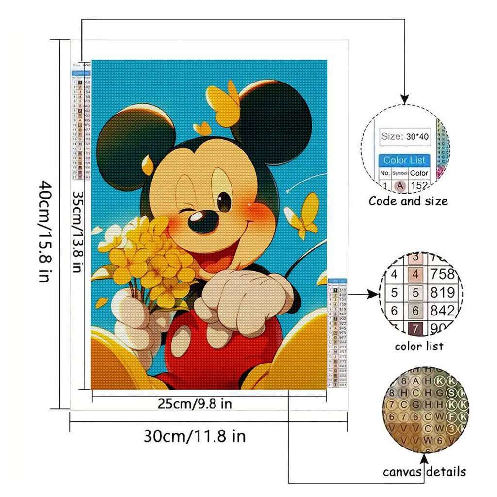 DIY Diamond Painting Mickey Mouse Cross Stitch Kit Mosaic Art Diamond Painting Full Circle Diamond Home Decoration