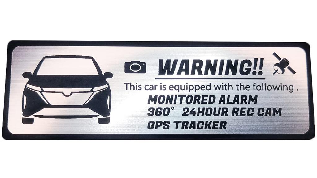 Honami Works NOTE AURA Security Dash GPS Tracker Sticker Emblem, 24-Hour Surveillance, Cam,