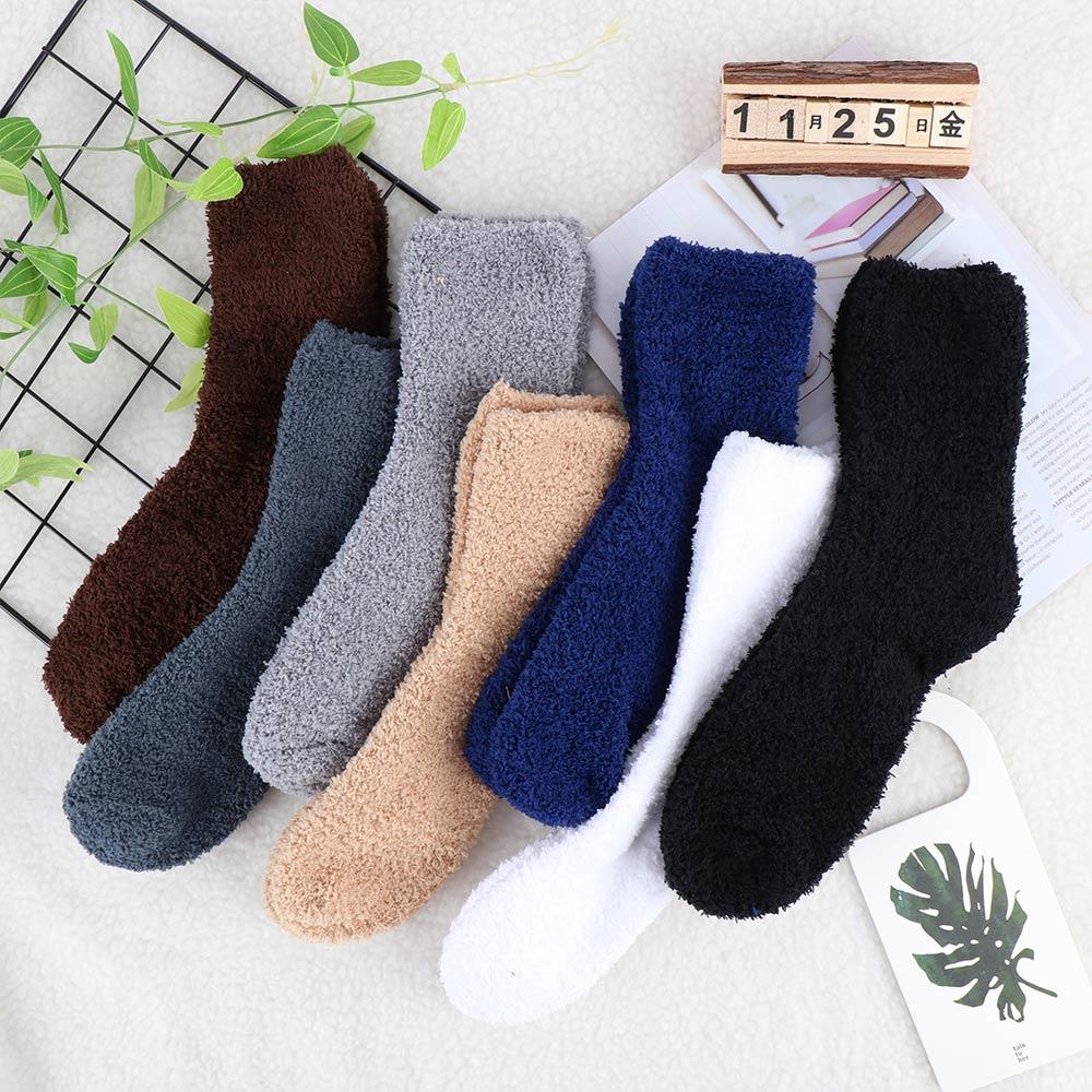 7 Colors Home Warm Men Women Cashmere Fluffy Socks Floor Bed Sleep