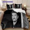 Biancheria da letto La Leggenda di Johnny Hallyday, copripiumino, federa, decorazione per la casa, regalo di compleanno (1 * copripiumino+2 * federe, senza imbottitura)