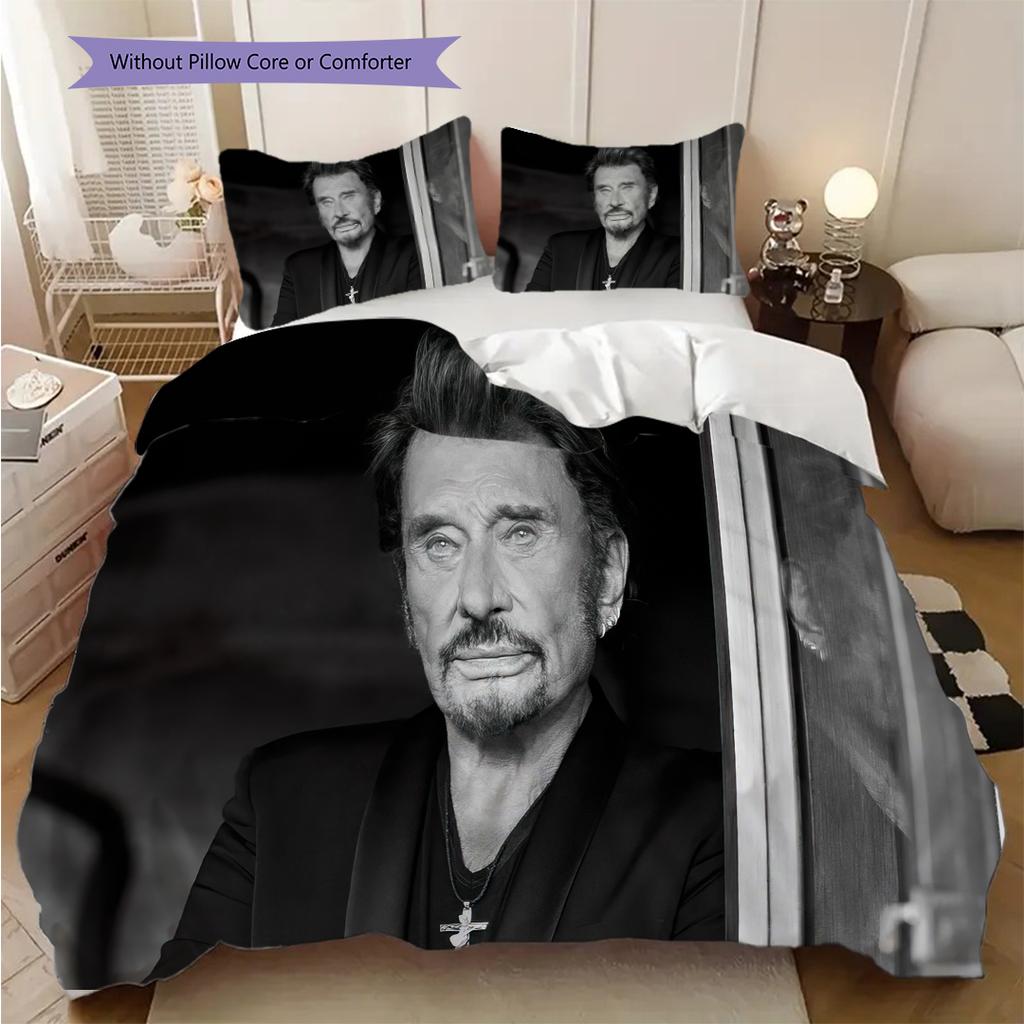 Biancheria da letto La Leggenda di Johnny Hallyday, copripiumino, federa, decorazione per la casa, regalo di compleanno (1 * copripiumino+2 * federe, senza imbottitura)