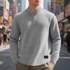 Herren Freizeit Jacquard Stehkragen Halbreißverschluss Sweatshirt für Frühling & Herbst