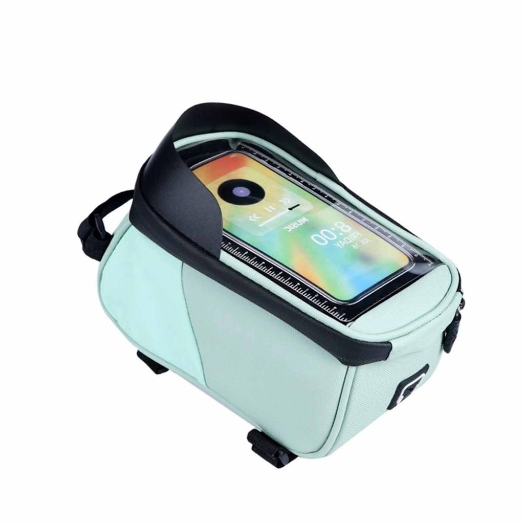 Front Frame Bag – Mountain Bike Upper Tube Saddle Bag, Crossbeam Phone Holder, Cycling Storage & Bike Accessories