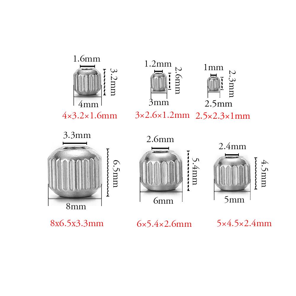 50pcs Stainless Steel Beads 18k Gold Color 4mm 6mm 8mm Ridged Cyclinder Tube Spacer Loose Beads for Jewelry Making DIY Findings