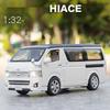 1:32 Scale HIACE Toy Car Models Alloy Diecast MPV Doors Opened Pull Back Sound Light Business Travel Vehicle Presents for Boys