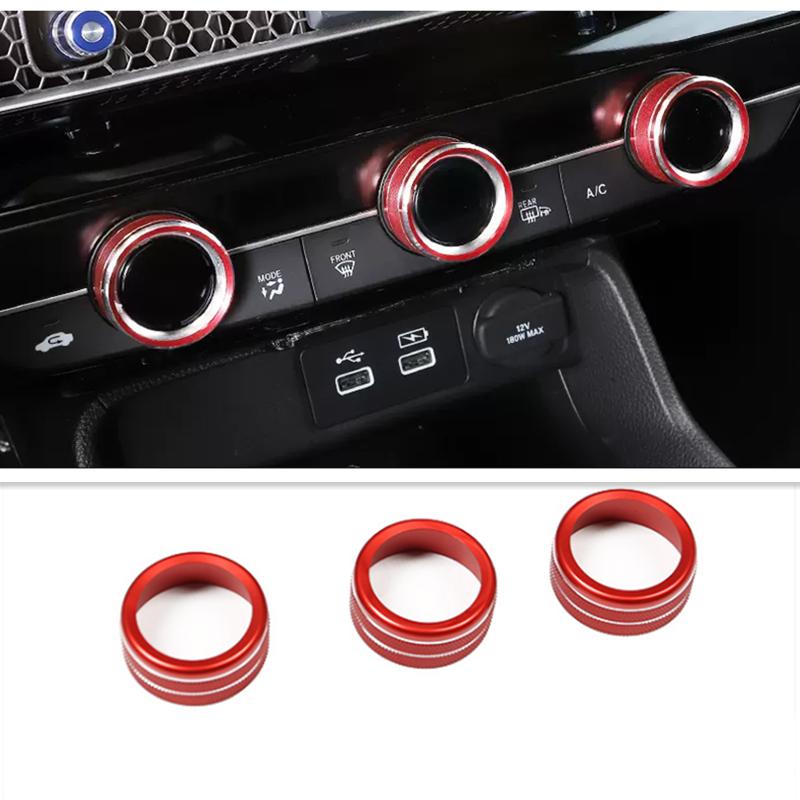 For Honda Civic   Air Condition Knob Button Ring Cover Decor Pair