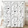 Animal Print Shower Curtain Cute Cats Design Modern Bathroom Decoration Waterproof Fabric for Home Decorations In Various Sizes