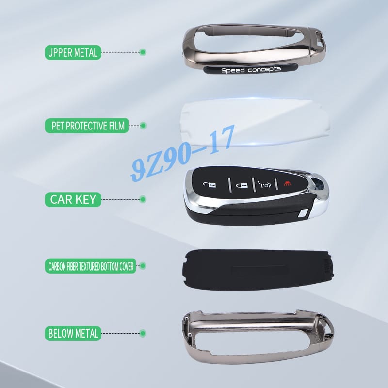 Metall Kohlefaser Auto Schlüsselanhänger Hülle Abdeckung Schlüsselbund Für Chevrolet Blazer Trax Equinox Cruze Malibu Traverse Trailblazer Camaro