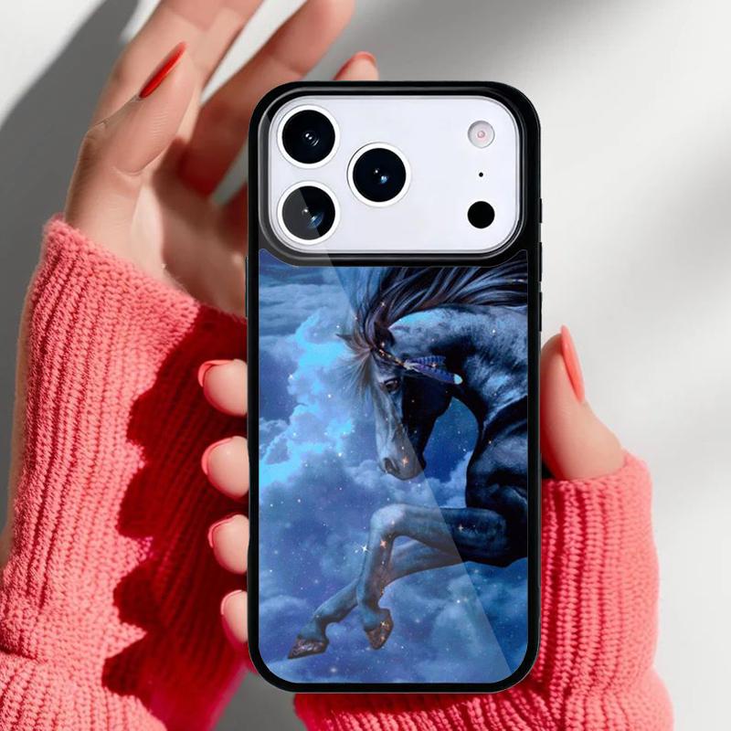 Horse Painted Art soft Phone Case for iPhone 17 16 15 14 13 Pro Max Back Cover for 12 11 Pro Coque