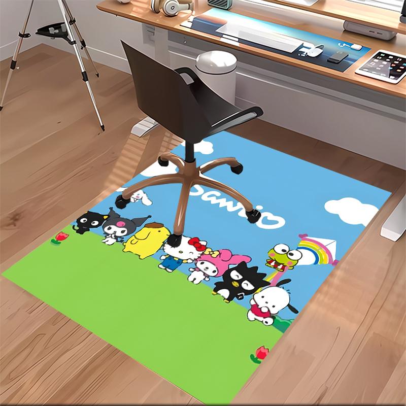 1pc Sanrio1 Print Area Rug - Soft, Washable Non-Slip Indoor Mat for Office Chairs, Living Room, Home Office Decorative Rug