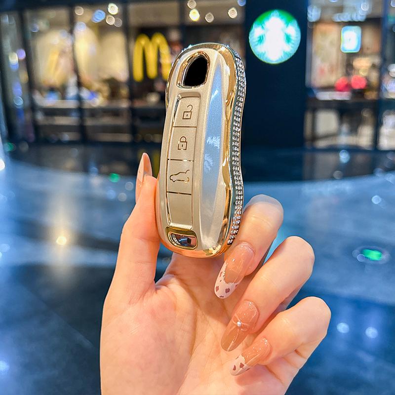 For Porsche Keycase, Panamera Cayenne Macan 718 911 Taycan Keycover Key Shell Keychain Shell Buckle