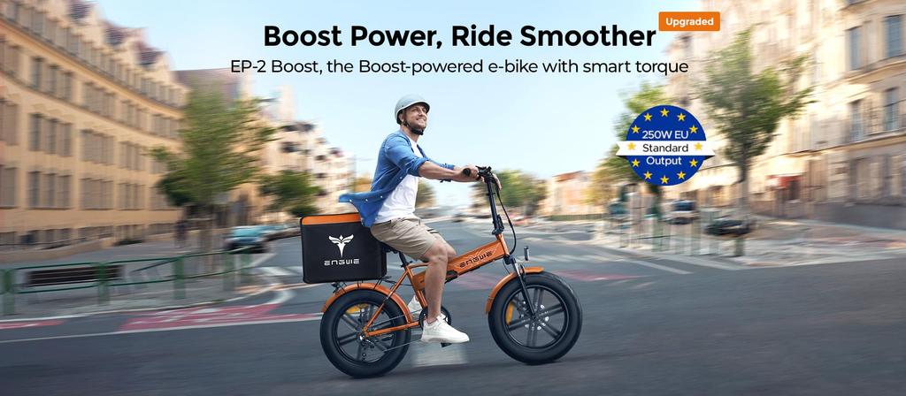 ENGWE EP-2 Boost Folding Electric Bike for Adult, 250W Motor, 48V 13AH Battery, 20''*4'' Fat Tire Bike