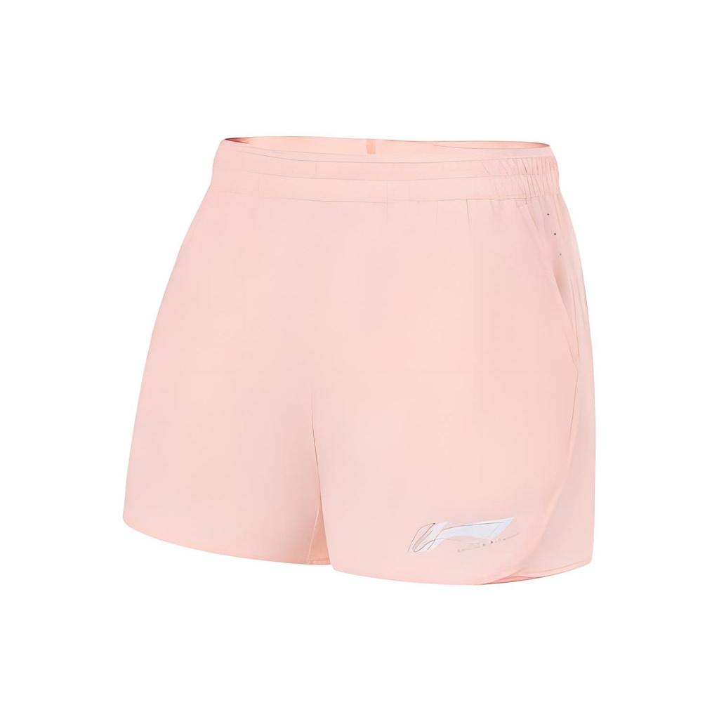 Li Ning Fitness Series Logo Cool Sports Shorts Women Shorts Light-Cherry-Pink AKST754-2