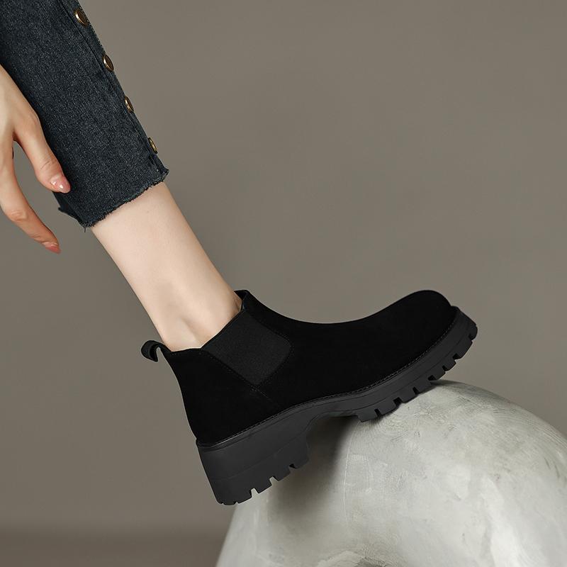 Fashion AIYUQI Women's Chelsea Boots Genuine Leather 2025 New  Chimney Short Female Boots Large Size Platform Women's Ankle Boots