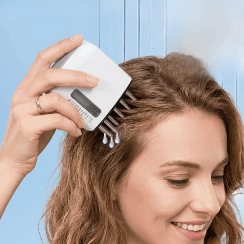 Anti-Frizz Red Light Vibration Massage Comb Essential Oil Liquid Guide Massager  Barber Shop Salon