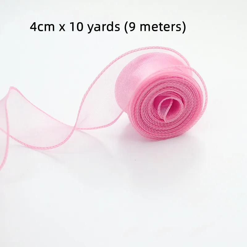 10 Yards/Roll Chiffon Organza Silk Ribbon Satin For DIY Craft Gift Wrapping Decoration Wedding Bouquets Wreath Sewing Supplies