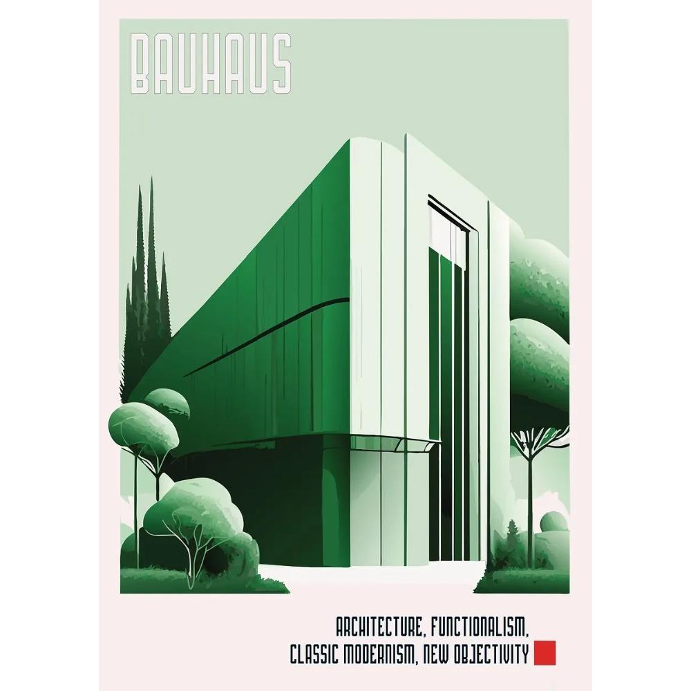 Bauhaus Moderne Architektur Poster Linien und Minimalistische Architekten Drucke Leinwand Malerei Wandkunst Bild Heim Wohnzimmer Dekor