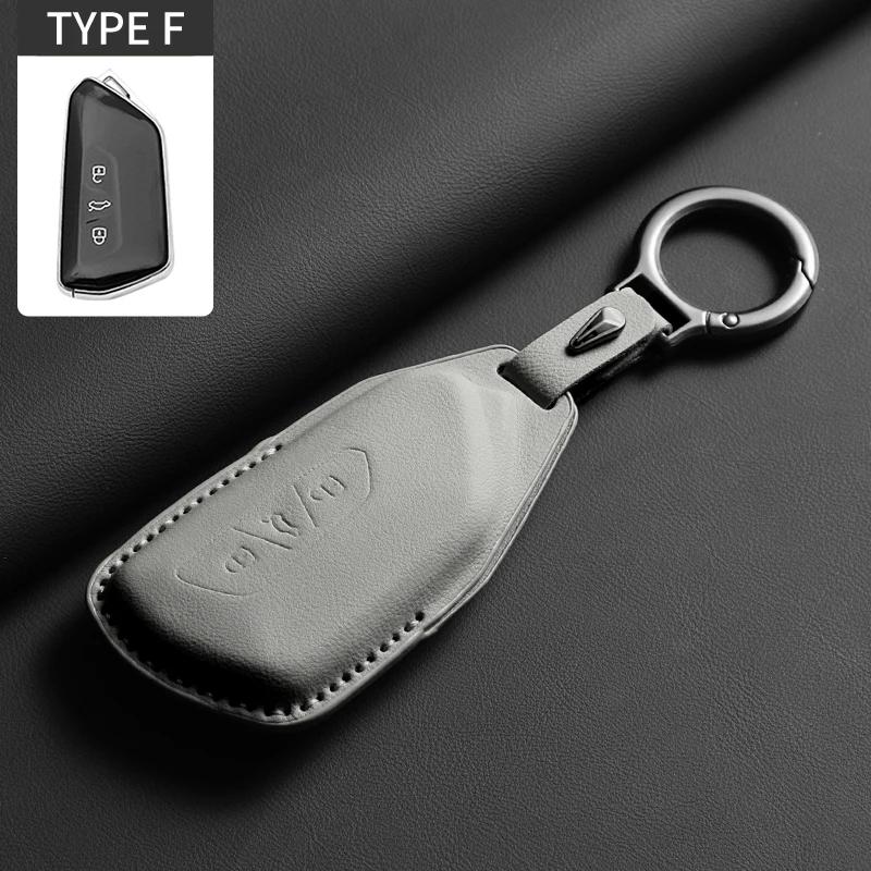 Voor Vw Volkswagen Id.3 Id.4 Crozz Passat Sagitar Tiguan L Teramont Golf Gti Lamando Tavendor Talagon Lederen Auto Sleutelhoesje Cover