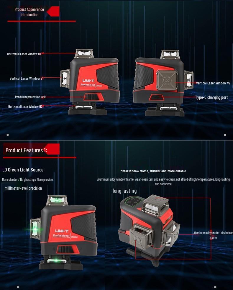 UNI-T LM576LD 3D High Precision 12-Line Laser Level