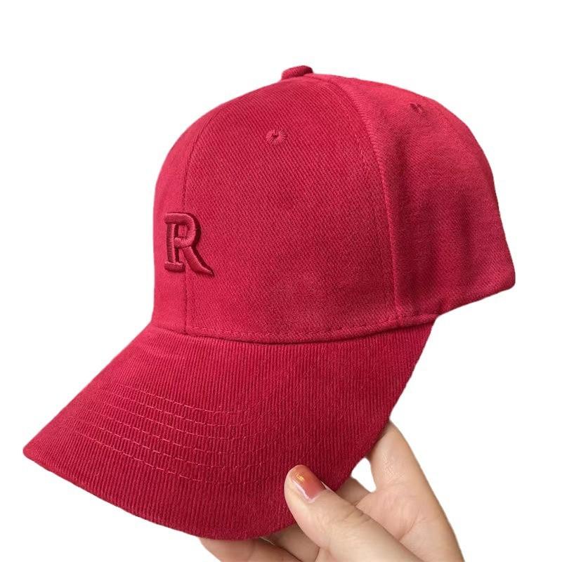 Hard top ins baseball cap men's simple and versatile face small fashion outdoor letter embroidery sunshade women's cap