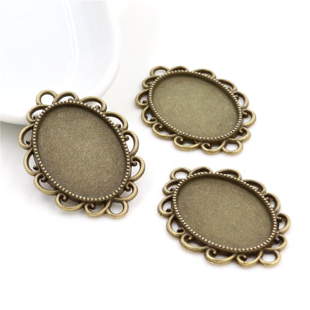 10 pièces 18x25mm Taille intérieure 3 couleurs Style classique Cabochon Camée Base Monture Charms Pendentif Bijouterie