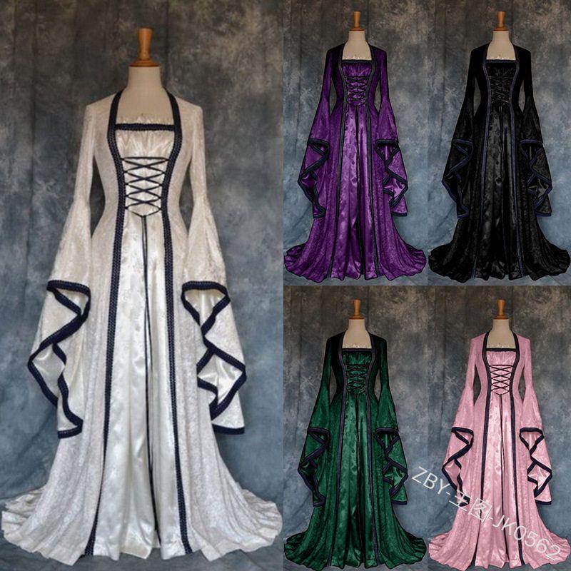 Amazon Bell-Sleeve Medieval European Dress