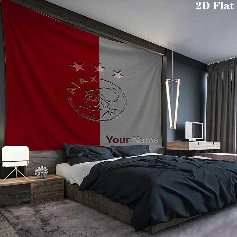 AFC Ajax Custom Name Wall Tapestry Aesthetic Wall Hanging Printed Fabric Blanket Decorative Tapestries for Bedroom Living Room Home Decor