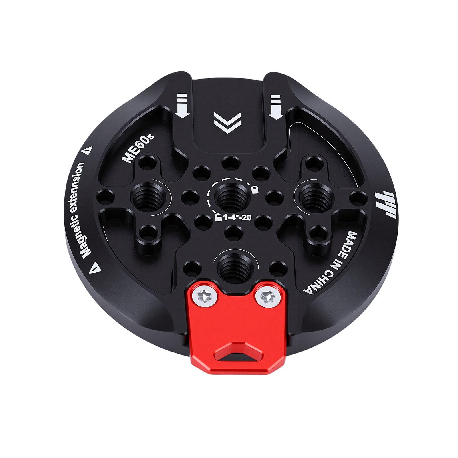 Adaptateur de Montage pour Trépied Magnétique Alliage d'Aluminium Support Magnétique pour Trépied avec Anneau Magnétique Filetages 1/4 pouce Support pour Chaussure Froide