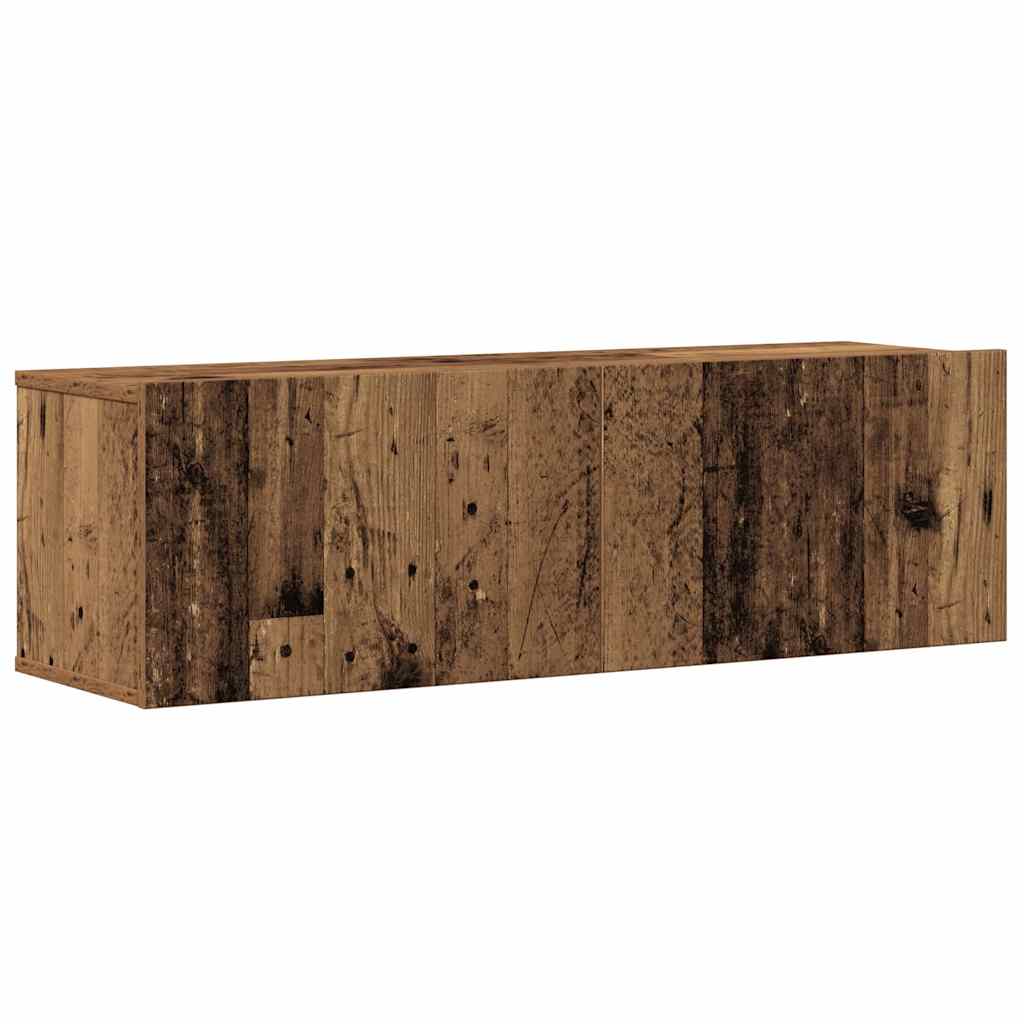 6 Piece Wall Mounted TV Cabinet Set Rustic Wood Look Engineered Wood