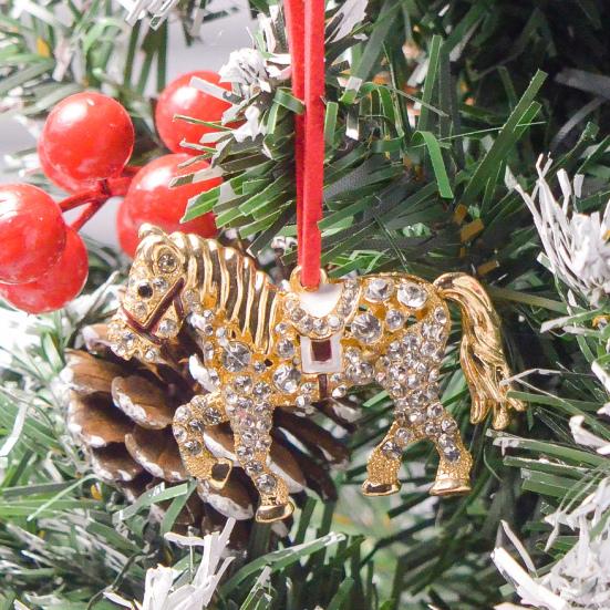 Ornament Ponei Animal Zodiac Cal Pandantiv Stras Decorațiune Pom de Crăciun Decorațiuni Festive de Sărbători
