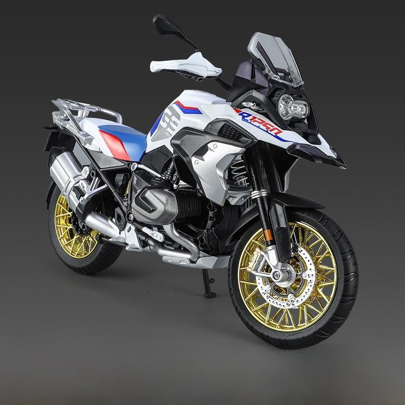 Bmw R1250gs Motorcycle Model Alloy Collectible With Inertia Control For Display And Collection City
