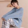 Lingerie Raffinata da Donna Set Primavera Manica Lunga a Quadri Abbigliamento per la Casa da Donna Può Essere Indossato Fuori Taglie Forti