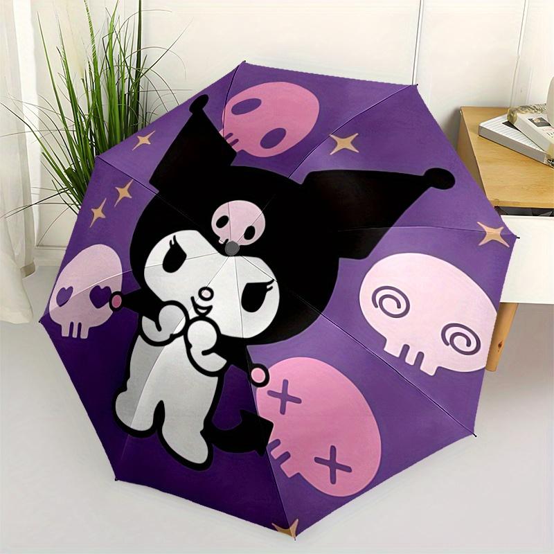 

1pc Kuromi & Skull Pattern Umbrella, Fashionable, Personalized, High-Value Folding Umbrella, a Must-Have for Summer, 8-Rib Durable Iron Frame, Tri-Fol