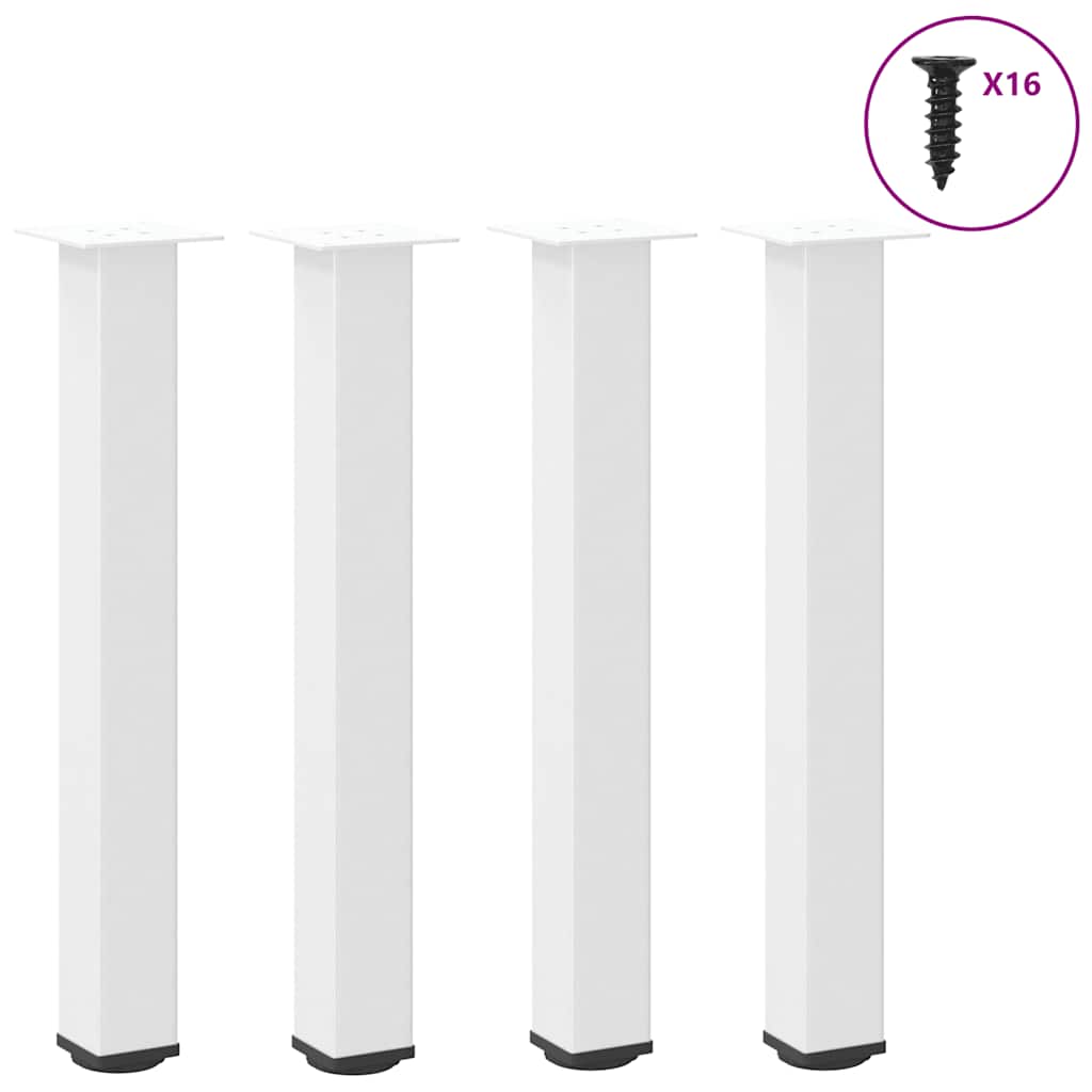 Vidaxl Nogi Do Stolika Kawowego, 4 Szt., Biale, 72-74 Cm, Stal