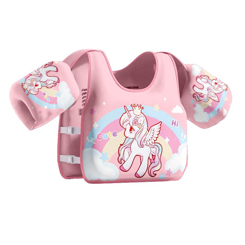 Kids' Cartoon Swim Armbands and Buoyancy Vest Set